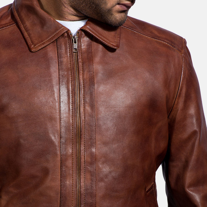 "Inferno Brown Leather Jacket by MordenJacket – a bold and stylish brown leather jacket with a rich, earthy tone, sharp tailoring, and modern detailing, designed to bring warmth and attitude to any look."