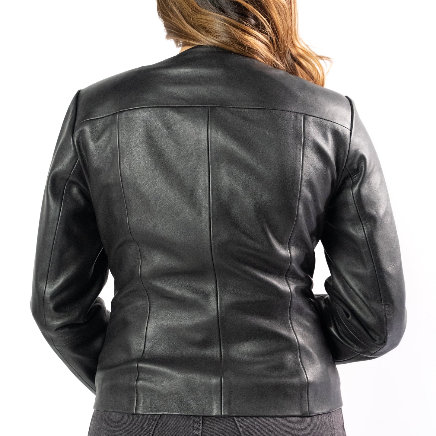 Emma black leather jacket