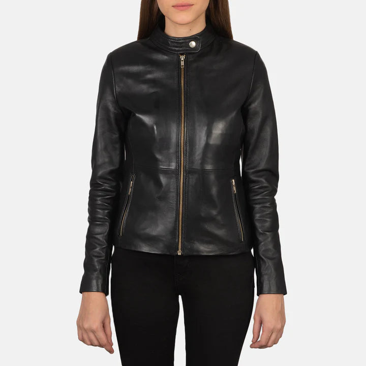 "Rave Black Leather Jacket by MordenJacket – a striking black leather jacket with a modern edge, featuring clean lines, a tailored fit, and subtle detailing that brings confident, contemporary style to any outfit."