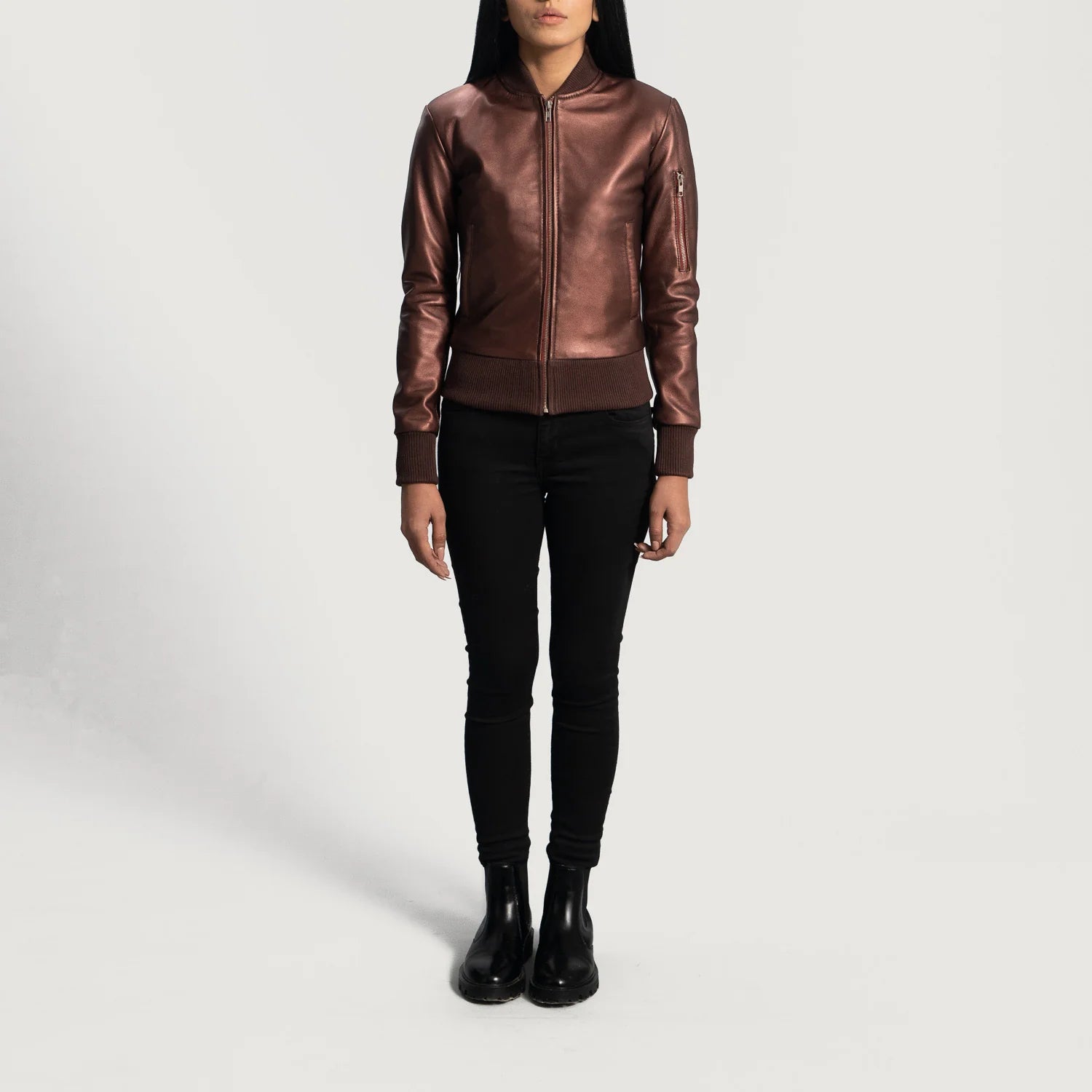 "Reida Maroon Leather Jacket by MordenJacket – a striking maroon leather jacket featuring a sleek silhouette, refined stitching, and modern hardware, offering a bold blend of elegance and edge for standout style."